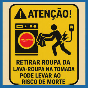 lava roupa na tomada pode levar risco de morte